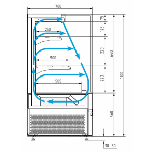 Витрина кондитерская Carboma KC71-130 VV 1,2-2 (9005) открытая - Изображение 7