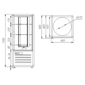 Витрина кондитерская Carboma D4 VM 120-2 (R120Cвр Сarboma) (0109-0102 корич-золотой) - Изображение 2