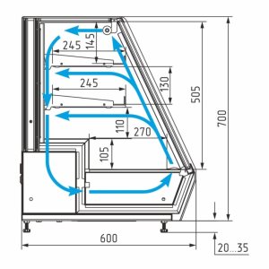 Витрина холодильная настольная Carboma A59 N 0,9-1 (фронт стандартный цвет) - Изображение 4