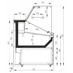 Витрина холодильная Carboma GC75 VM 1,0-1 фронт нестандартный цвет (динамика) - Изображение 6