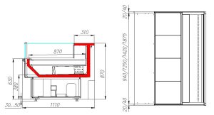 Витрина холодильная Carboma GC110 VM 1,25-2 (ВХСо-1,25 Carboma CG 110 (динамика)) (сталь) - Изображение 2