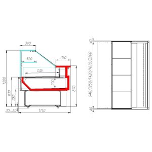Витрина холодильная Carboma GC110 SV 0,94-1 (с боковинами) 0011-9006 - Изображение 2