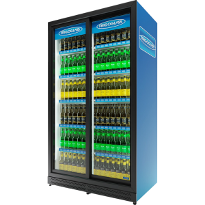 Шкаф холодильный Frigoglass Super 16 FFSD (сер.корпус,бел.кабинет,сер.рамка дв.,2Led,5полок,5ЦД)