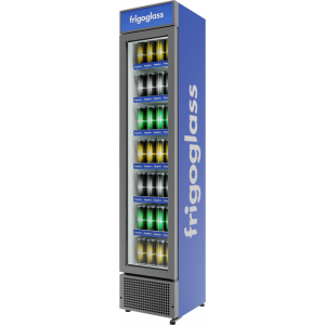 Шкаф холодильный Frigoglass Smart 130-C (R600a) (черн.корпус,черн.кабинет,черн.рамка дв.,1вертик.Led,6полок,6ЦД,канапе)