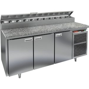 Стол холодильный для пиццы HiCold PZ2-111/GN (1/6H) М камень (R290)