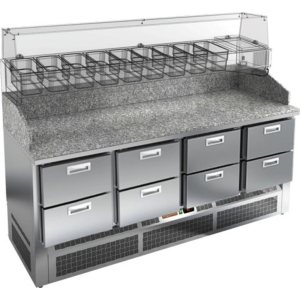 Стол холодильный для пиццы HiCold PZE3-222/GN камень