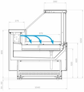 Витрина холодильная Carboma GC110 SP 2,0-1 рыба на льду закрытая с боковинами (версия 2.0) (9006-0430) - Изображение 2