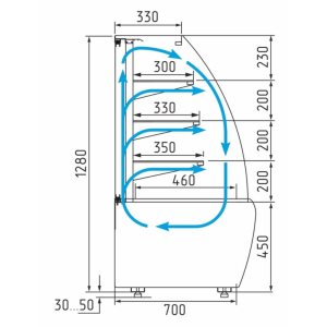 Витрина кондитерская Carboma K70 VM 1,3-2 Standard открытая (9005-0430) - Изображение 2