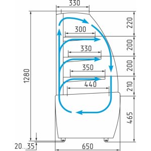 Витрина кондитерская Carboma K70 VM 0,9-1 Light (0011-9005) (ВХСв-0,9д Carboma ТЕХНО) - Изображение 2