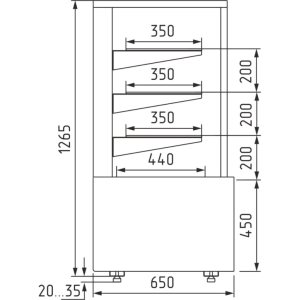 Витрина кондитерская Carboma KC70 N 1,3-1 Light (9006-9005) (1,3 Carboma Cube ТЕХНО) нейтральная - Изображение 2