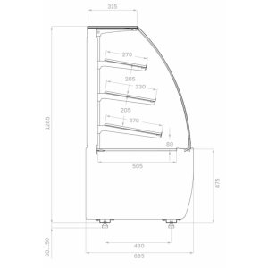 Витрина кондитерская Carboma K70 N 0,9-1 Light Bread (версия 2.0) (9005) хлебная - Изображение 2