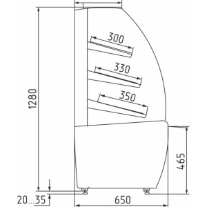 Витрина кондитерская Carboma K70 N 0,9-2 Light Bread (0011-9005) (0,9 Carboma ТЕХНО) хлебная, без стекла - Изображение 2